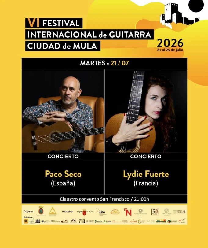 Paco Seco y Lydie Fuerte en el Festival de Guitarra Ciudad de Mula 2026